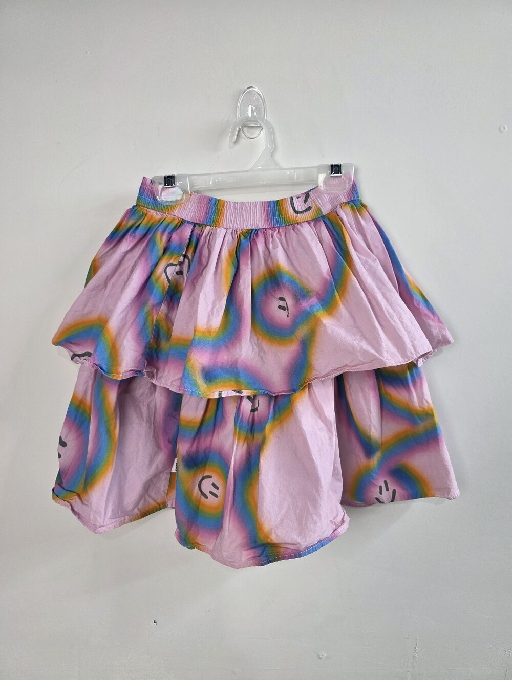 Molo Pink Tiered Skirt with Rainbow Rings